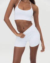 WHITE CROP TOP WITH KANAWA EMBROIDERED IN BLUE