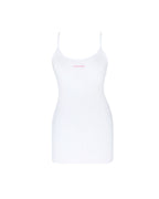WHITE DRESS WITH KANAWA EMBROIDERED IN PINK