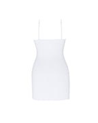 WHITE DRESS WITH KANAWA EMBROIDERED IN BLUE